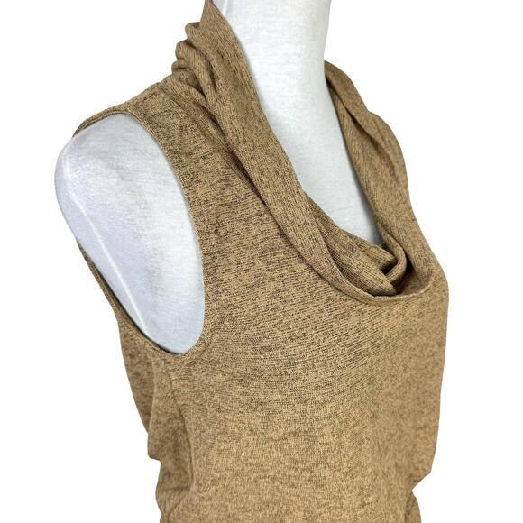 Soft Surroundings NWT Kerry Tan Speckled Cowl Neck Neutral Sleeveless Dress - Picture 5 of 8